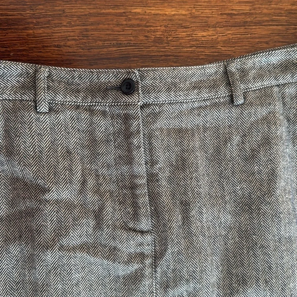 LL Bean vintage gray and black herringbone A line tweed skirt size 12